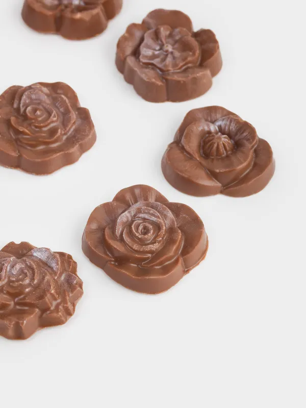Шоколад, 90 гр, 9 шт, молочный, бельгийский, Цветы, Handmade chocolate, image-2