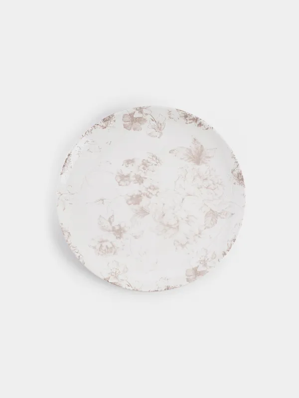 Сервиз обеденный, 6 перс, 18 пр, фарфор P, белый, Бежевые цветы, Maleo, image-2