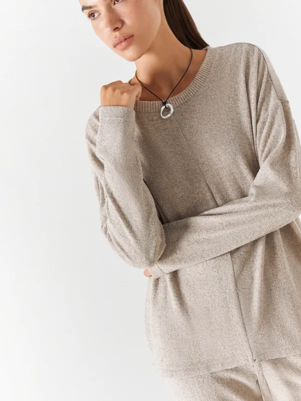 Костюм домашний с брюками, бежевый, Bertha, image-6