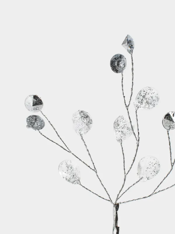 Ветка декоративная, 23 см, акрил/металл, серебристая, Кристаллы, Crystal decor, image-3