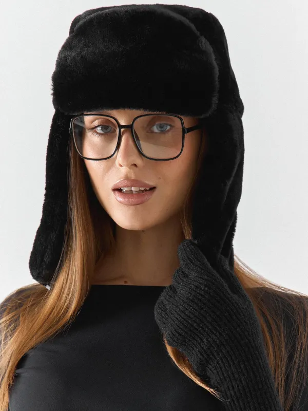 Перчатки женские, единый размер, акрил/полиэстер/нейлон, черные, Knitting, image-5