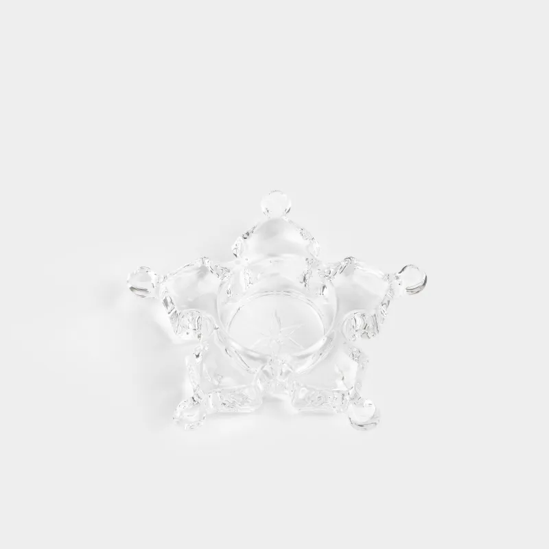 Подсвечник, 11x3 см, для чайной свечи, стекло, Снежинка, Snowfall