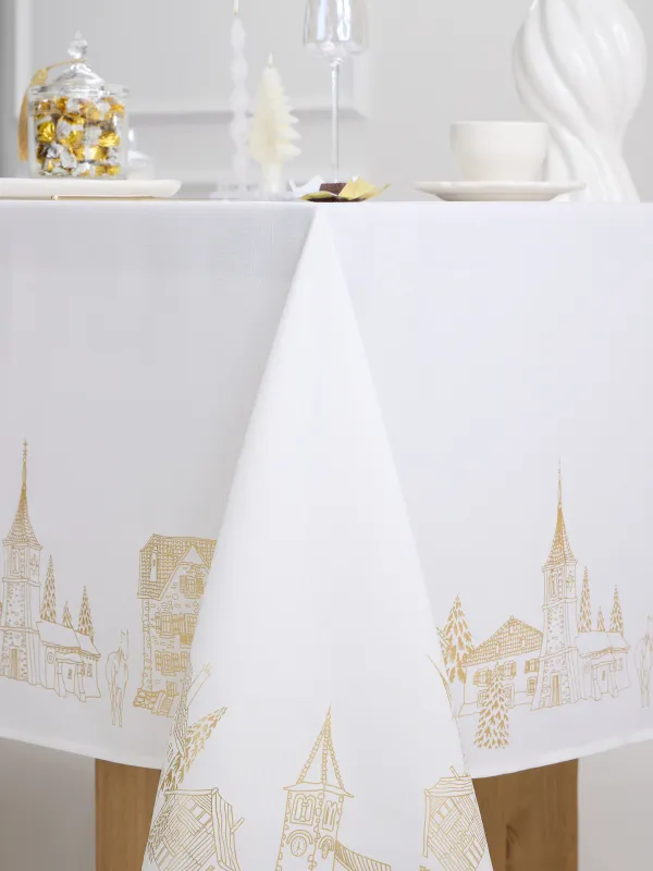Скатерть, 160х160 см, Золотистые дома, Bowery, image-4