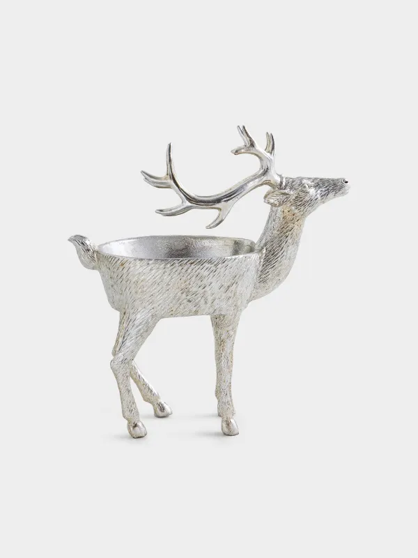 Конфетница, 25x14x27 см, полирезин, серебристо-коричневая, Олень, Deer, image-2