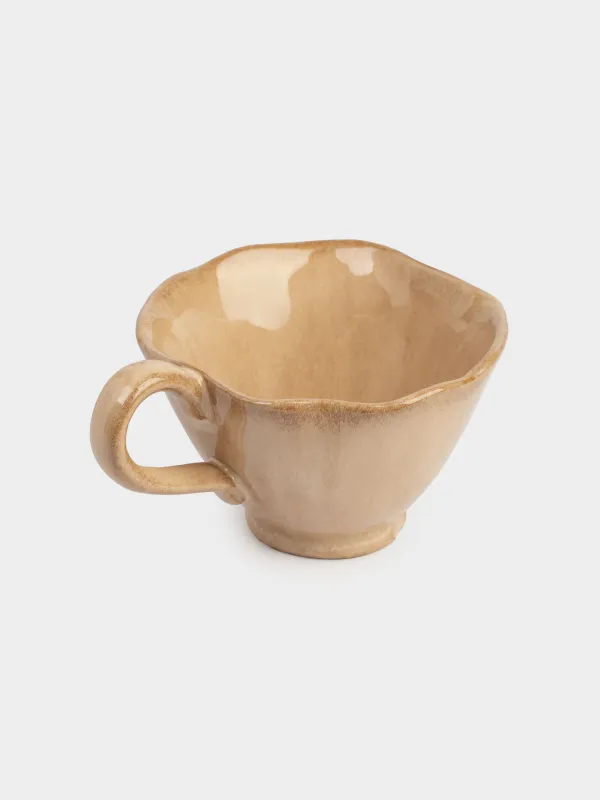 Кружка, 350 мл, фарфор P, коричневая, Неровный край, Crumple color, image-1