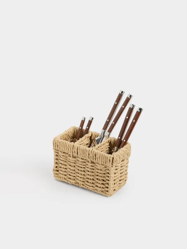 Подставка для кухонных принадлежностей, 15х10 см, 3 отд, целлюлоза, Braided, image-3