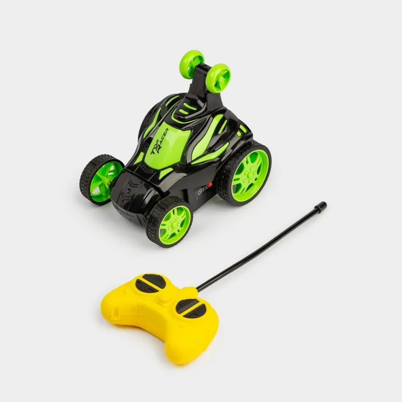 Игрушка, 12х11 см, радиоуправляемая, пластик, зеленая, Машина-перевертыш, Kids cars