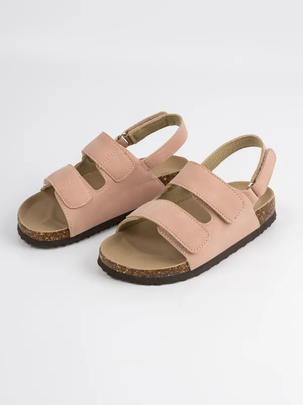 Сандалии детские, для девочек, на липучке, искусственная замша, розовые, Suede kids, image-2