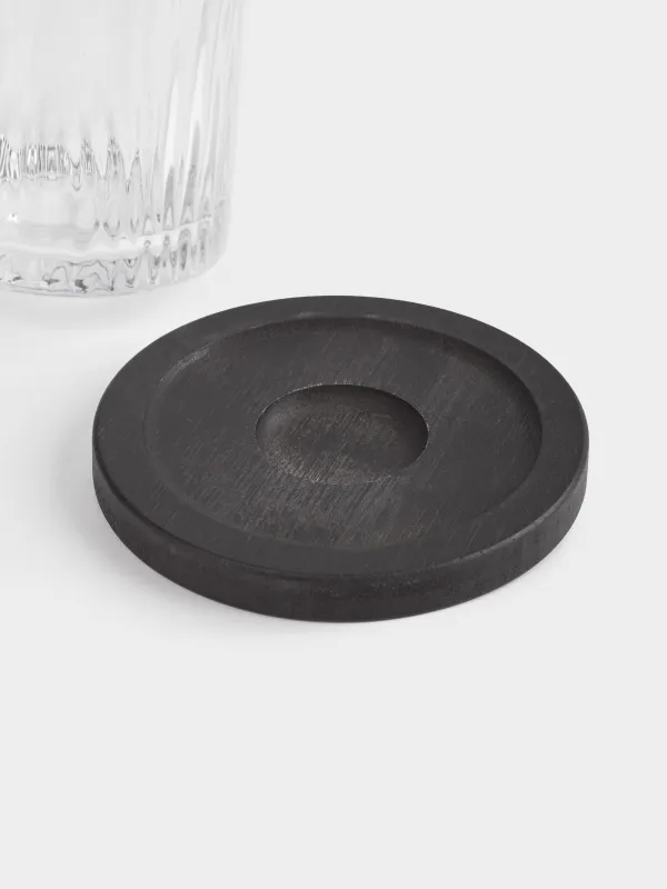 Стакан для виски, 10 см, 280 мл, на подставке, стекло Р/бамбук, Ribby, image-4