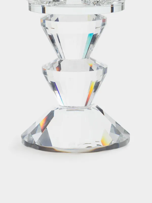 Подсвечник, 14 см, для чайной свечи, на ножке, кристальное стекло, Лотос, Crystal flower, image-1