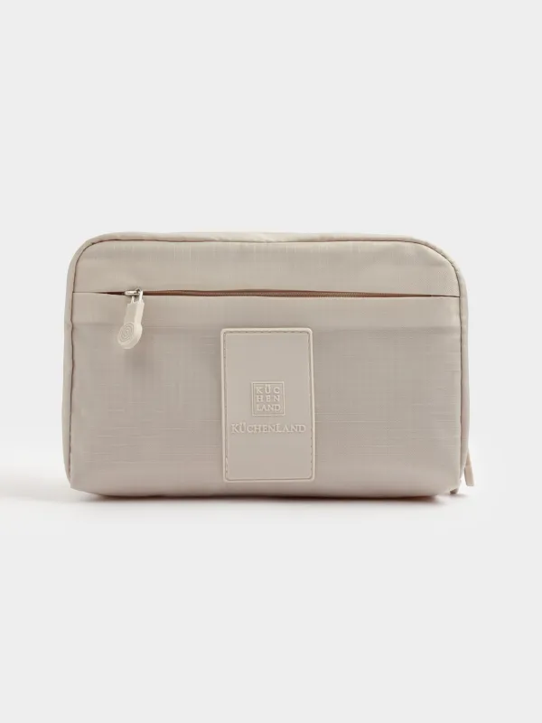 Косметичка дорожная, 20х12 см, полиэстер, бежевая, Easy Travel, image-1
