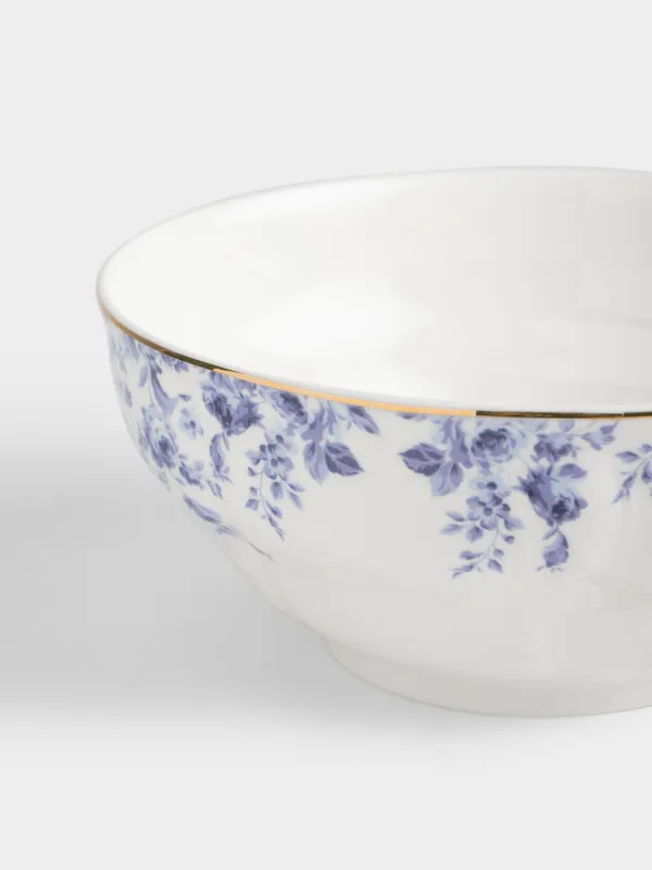 Салатник, 16x7 см, 720 мл, фарфор F, белый, с золотистым кантом, Цветы гжель, Tradition Easter, image-2
