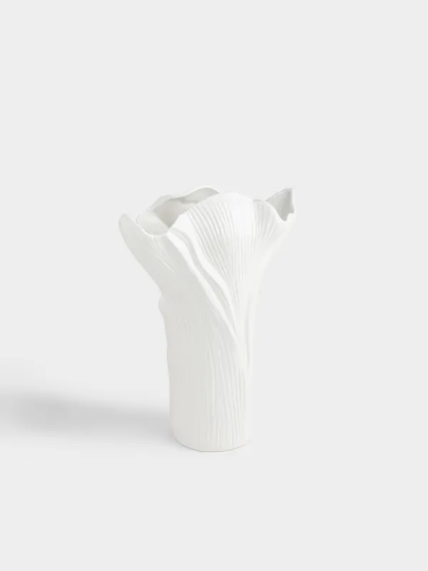 Ваза для цветов, 34 см, декоративная, керамика D, белая, Каллы, Calla white, image-3