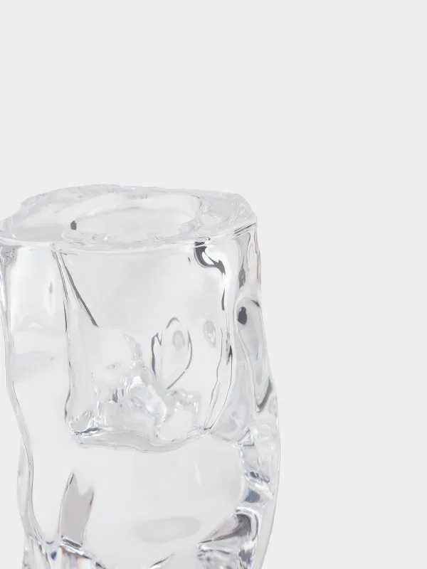 Подсвечник, 8 см, для тонкой свечи, стекло, Concave, image-1