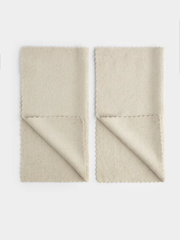 Тряпка для уборки, 32х32 см, 2 шт, микрофибра с ворсом, серо-бежевая, Clean, image-1