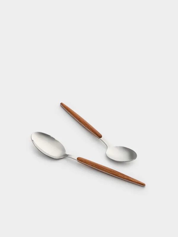 Ложка столовая, 2 шт, сталь/пластик, коричневая, Oslo, image-4