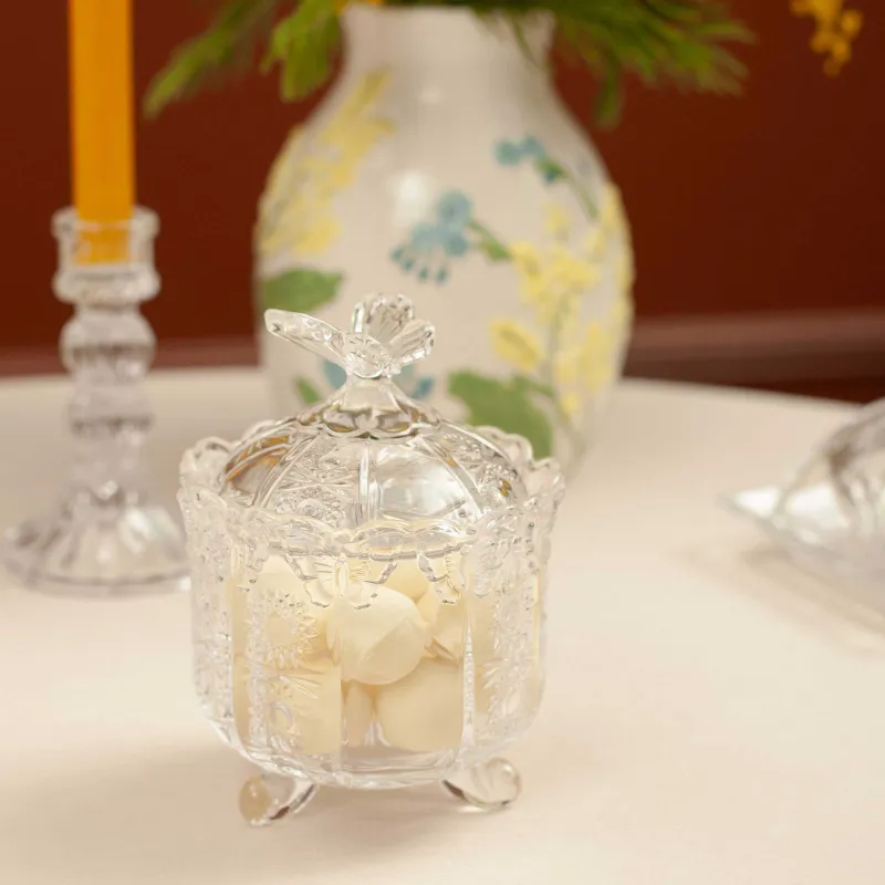 Конфетница, 10х14 см, с крышкой, стекло Р, Бабочка, Butterfly, image-3