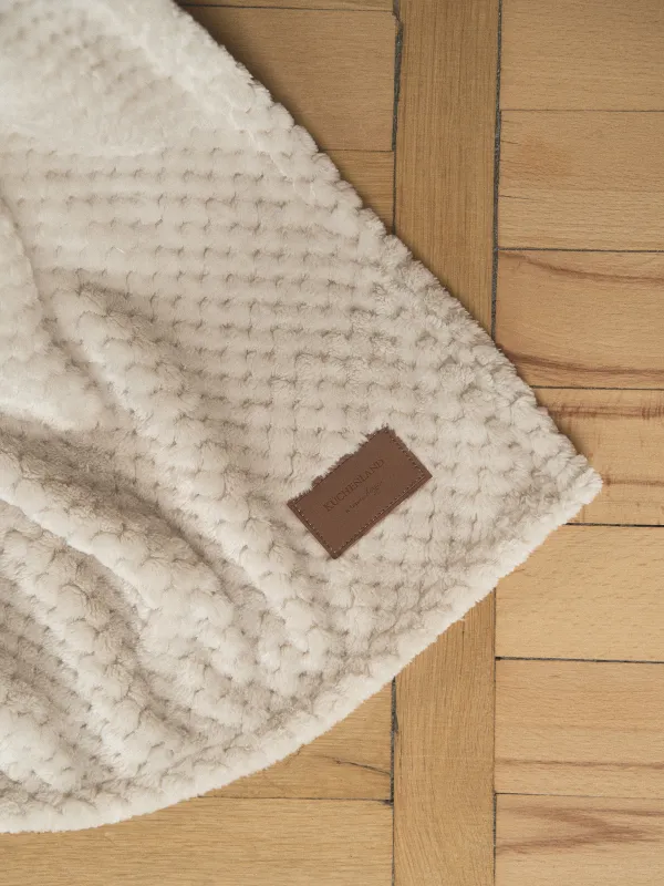 Плед, 140х190 см, фланель, бежевый, Решетка, Flannel, image-5