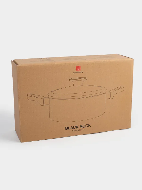 Кастрюля, 20 см, 2,6 л, с крышкой, с покрытием, алюминий, черная, Black rock, image-4