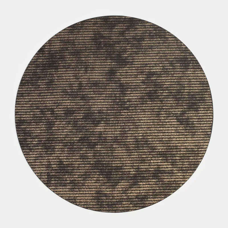 Салфетка под приборы, 38 см, ПВХ/полиэстер, круглая, черно-золотистая, Rock