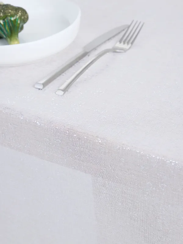 Скатерть, 160х160 см, полиэстер, белая, Серебристые брызги, Heaven silver, image-4