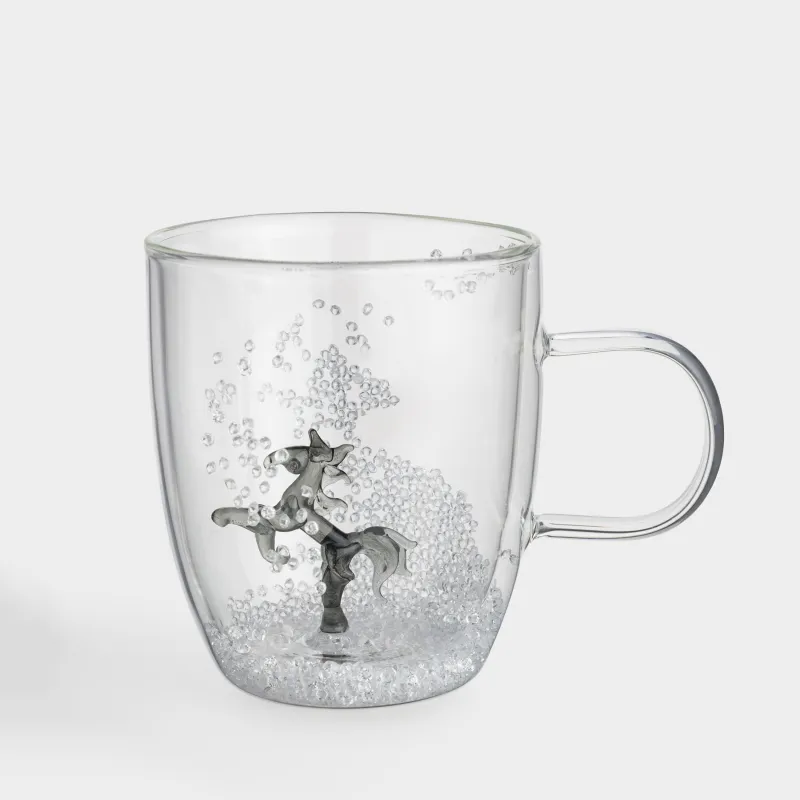 Кружка, 450 мл, стекло Б, с кристаллами внутри, Конь, Air shape