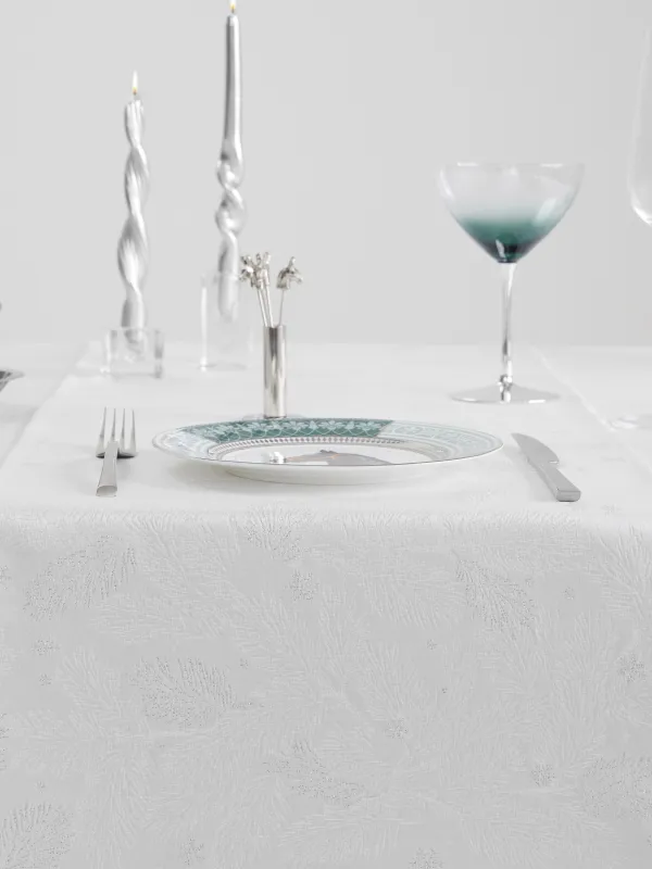 Дорожка настольная, 40х160 см, жаккард, полиэстер, белая, Хвойные ветви, Coniferous, image-6