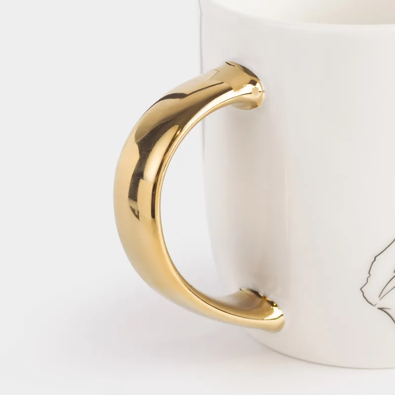 Кружка, 350 мл, фарфор N, бело-золотистая, Мэрилин Монро, Girls, image-2