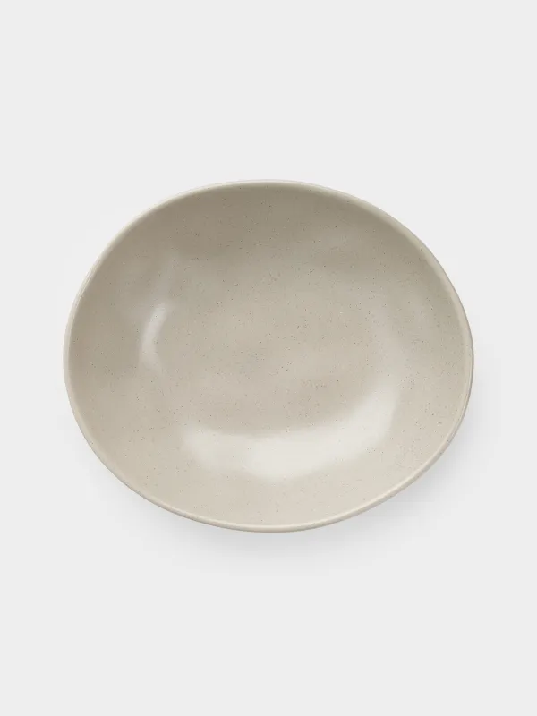 Салатник, 22х6 см, 800 мл, керамика K, бежевый, Мятый эффект, Crumple creme, image-4