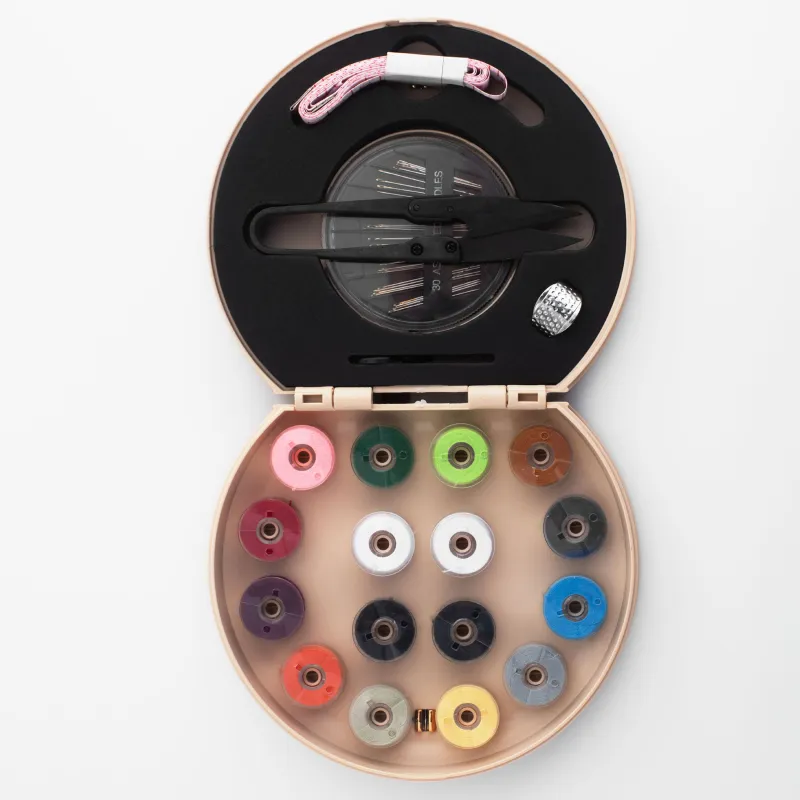 Набор для шитья и рукоделия, 13х10 см, 21 пр, в футляре, полиуретан/металл, бежевый, Thread