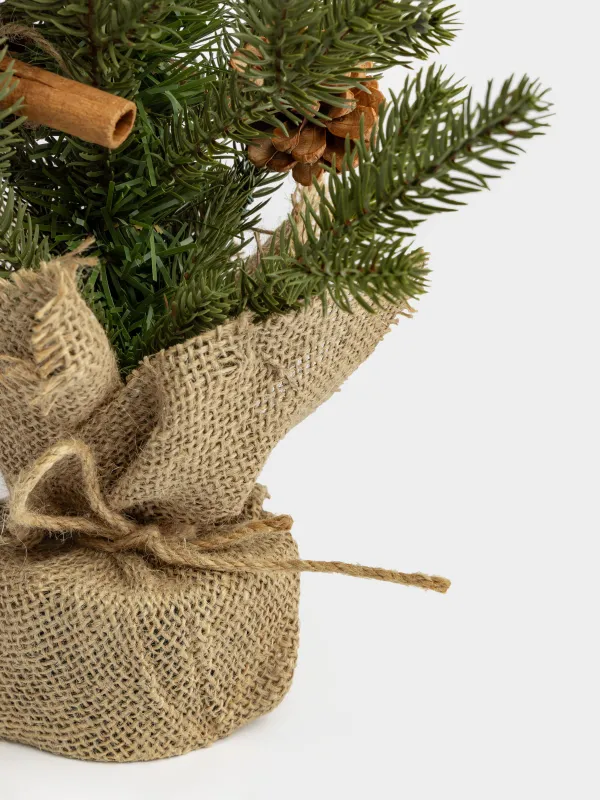 Ель искусственная, 50 см, в мешковине, Conifer decor, image-2