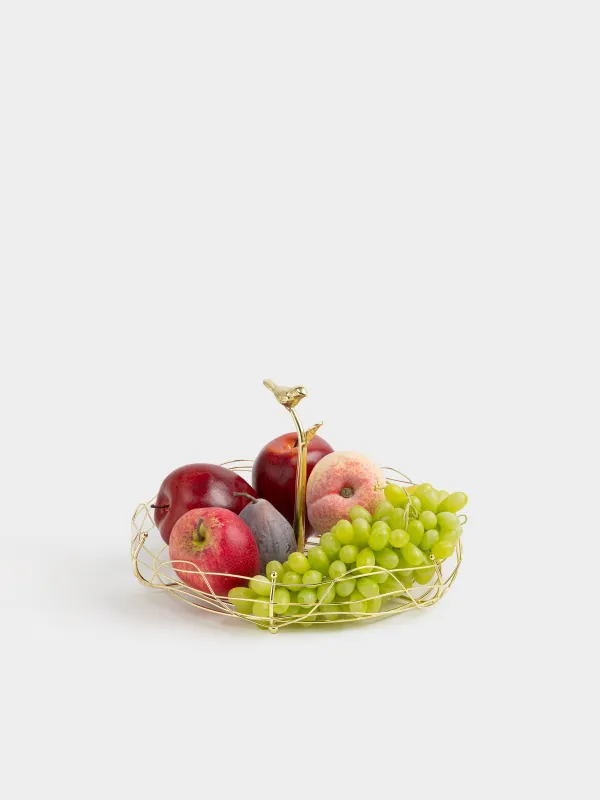 Корзина для фруктов, 29х17 см, с ручкой, Птица, Twist gold, image-4