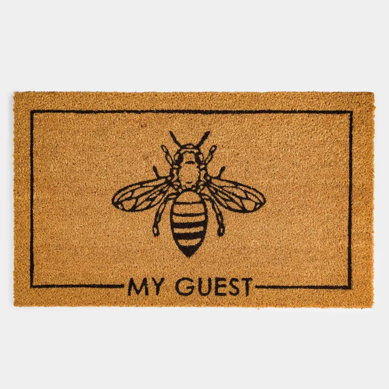 Коврик придверный, 45x75 см, кокос, бежевый, My guest, Honey