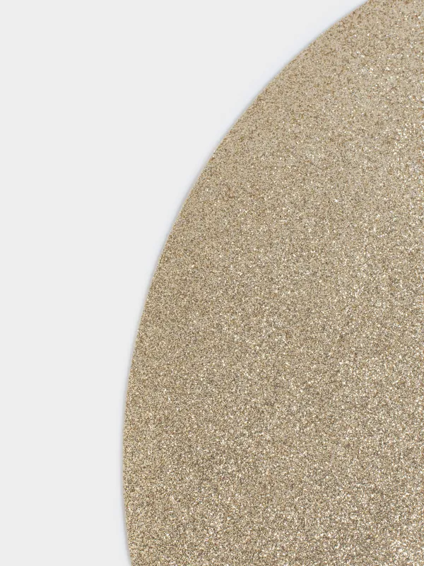 Салфетка под приборы, 38 см, ПВХ, круглая, шампань, Glitter mat, image-1