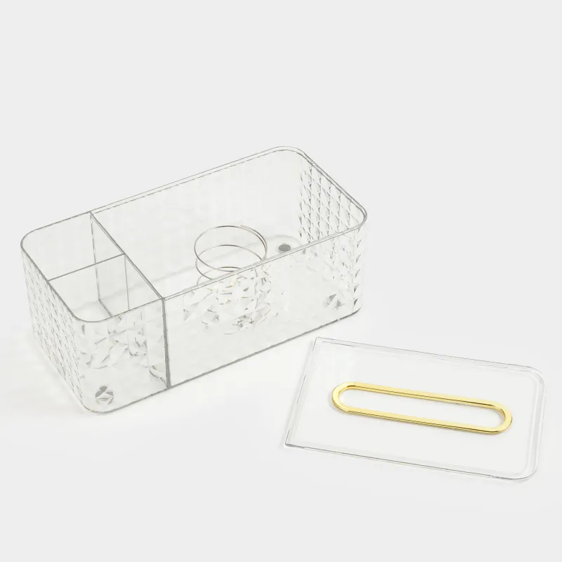 Бокс для бумажных салфеток, 24х12 см, с органайзером, с пружиной, пластик/металл, Kandy, image-5