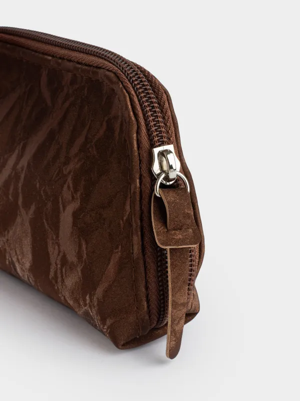 Косметичка, 15х9 см, полиуретан, коричневая, Krush, image-4