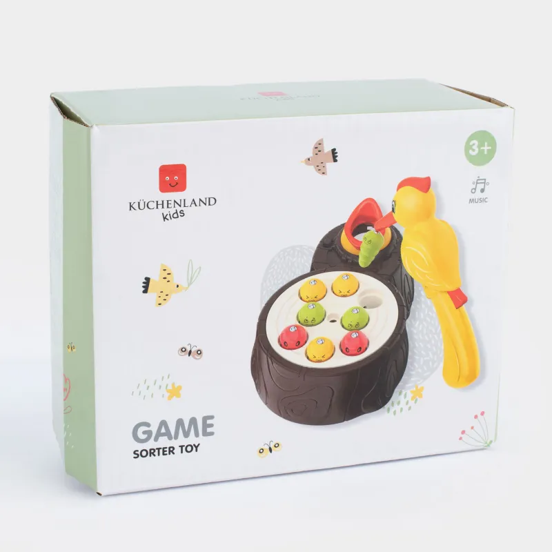 Игрушка-сортер, 17х11 см, развивающая, анимированная, пластик, Съешь червячка, Game, image-5