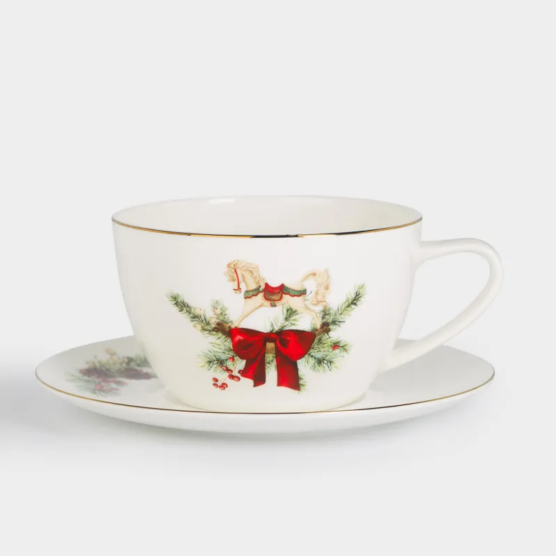 Пара чайная для завтрака, 1 перс, 2 пр, 480 мл, фарфор F, Лошадка, Christmas miracle classic