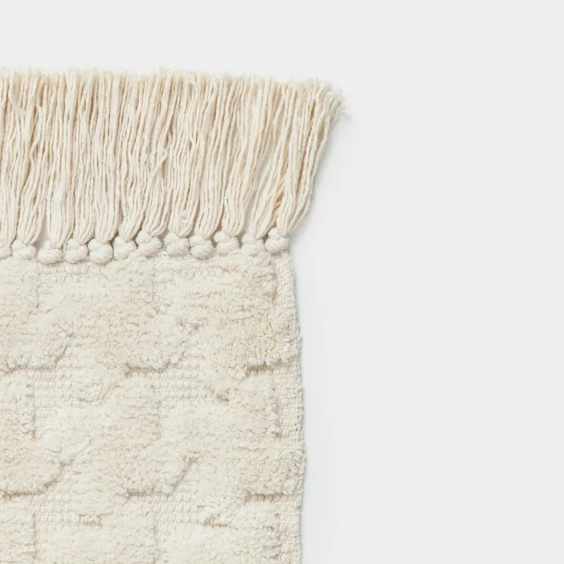 Коврик, 50х80 см, с бахромой, хлопок, песочный, Textured, image-2