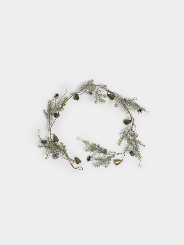 Гирлянда декоративная, 1,2 м, Заснеженная хвоя, Conifer crystal decor, image-0