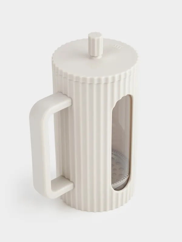 Френч-пресс, 1 л, стекло Б/сталь, бежевый, Ketto, image-3