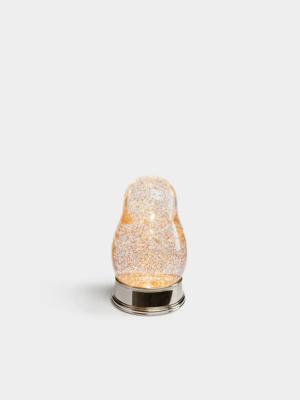 Снежный фонарь, 19 см, с подсветкой, Матрешка, Champagne style, image-0
