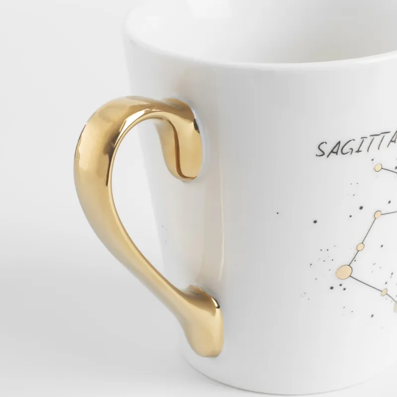 Кружка, 400 мл, фарфор N, молочно-золотистая, Стрелец, Zodiac, image-2
