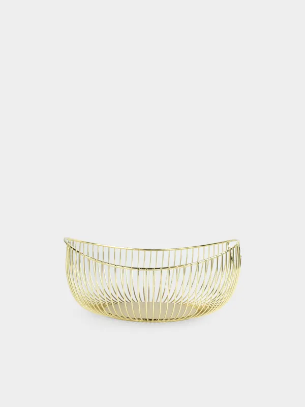 Корзина для фруктов, 28 см, с ручками, Twist gold, image-0