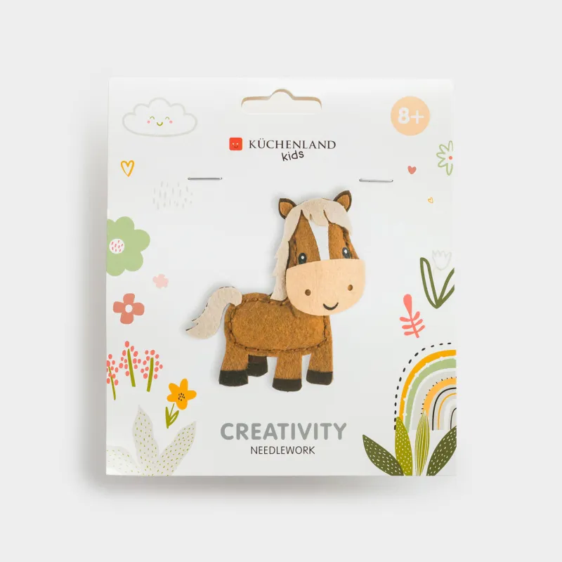 Набор для творчества, 13х15 см, рукоделие, подвеска, фетр/хлопок, Лошадка, Creativity