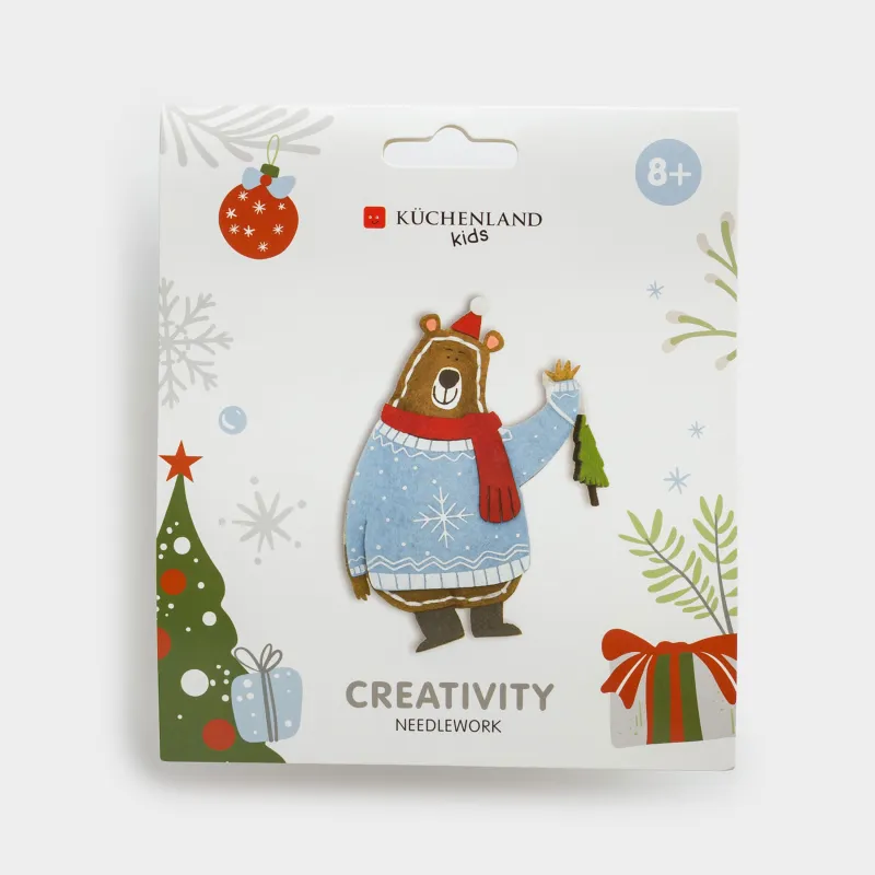 Набор для творчества, 13х15 см, рукоделие, фетр/хлопок, Медведь в свитере, Creativity