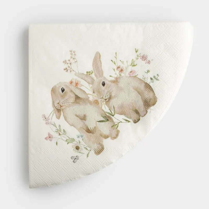 Салфетки бумажные, 33х33 см, 20 шт, круглые, белые, Кролики и цветы, Natural Easter, image-4