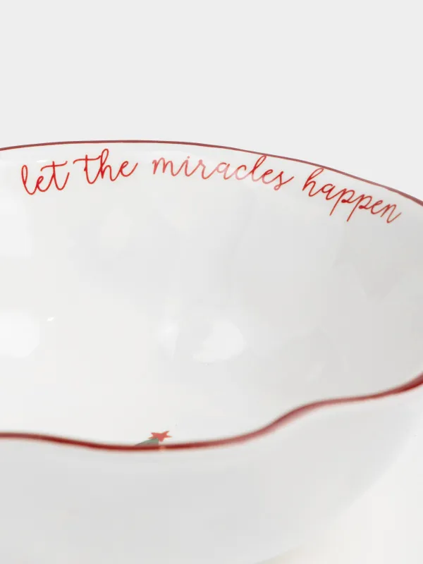 Салатник, 21х8 см, 1,1 л, керамика D, Елка с бантами, Christmas tree, image-4