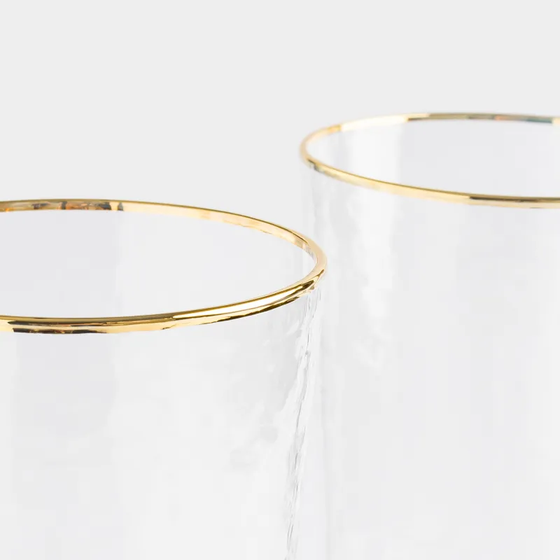 Бокал для вина, 350 мл, 2 шт, стекло, с золотистым кантом, Ripply gold, image-5