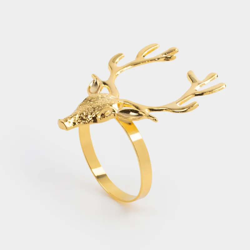 Кольцо для салфеток, 7 см, металл, золотистое, Олень, Arctic deer